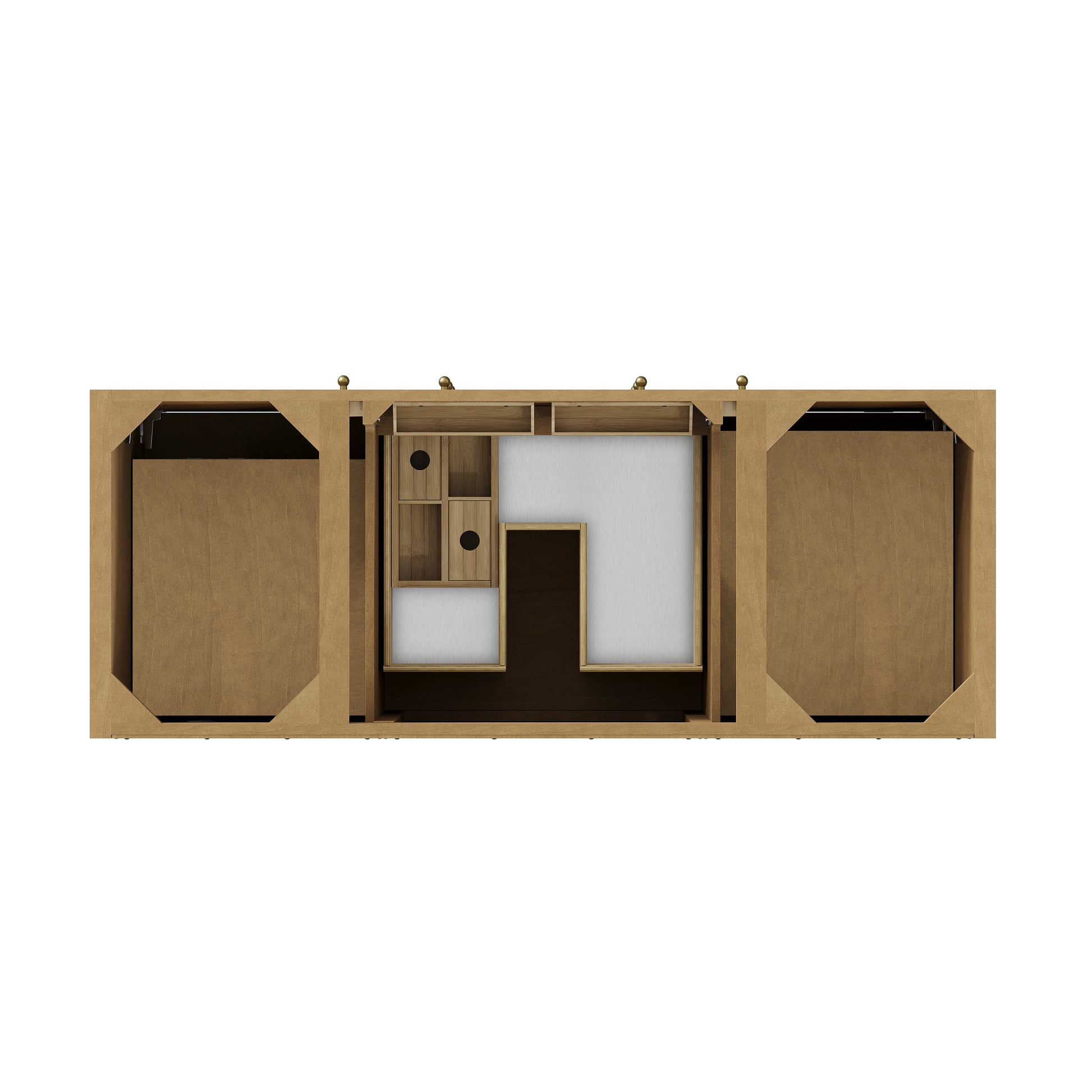 Renovate for Less Atlanta Hudson 60" Single Vanity, Light Natural Oak w/ 3 CM Victorian Silver Top