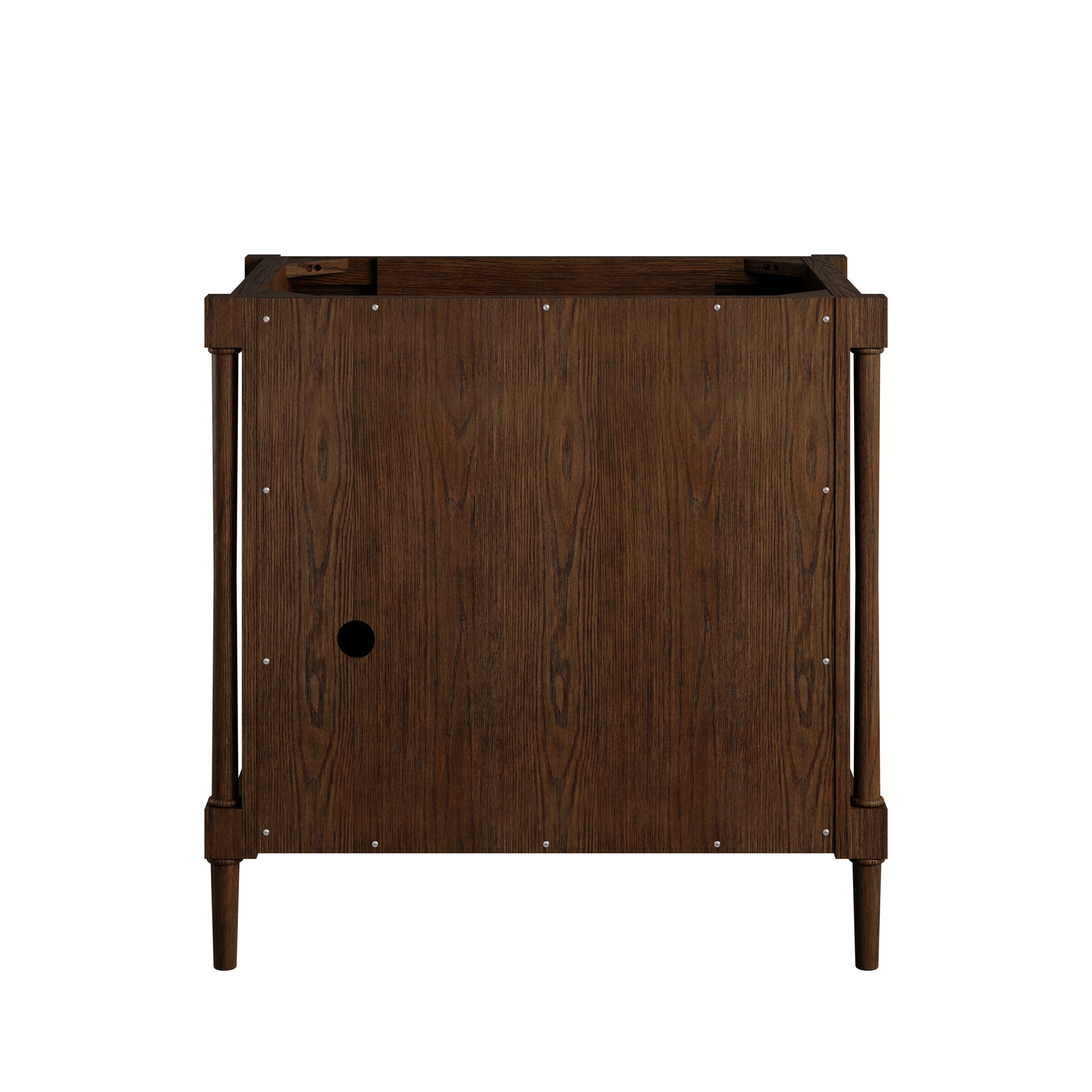 Renovate for Less Atlanta Kinnsden 36" Single Vanity, Sable Oak w/ 3 CM Eternal Jasmine Pearl Silestone Top