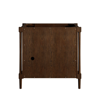 Kinnsden 36" Single Vanity, Sable Oak w/ 3 CM Eternal Jasmine Pearl Silestone Top