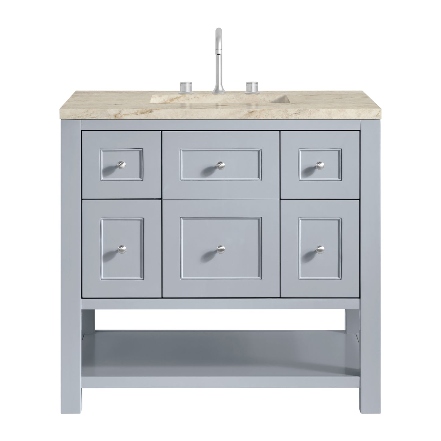 Renovate for Less Atlanta Breckenridge 36" Single Vanity, Serenity Blue, w/ 3 CM Tajnar Eclos Top