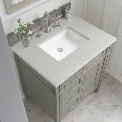 Renovate for Less Atlanta Brittany 30" Single Vanity, Urban Gray, w/ 3 CM Lime Delight Silestone Top