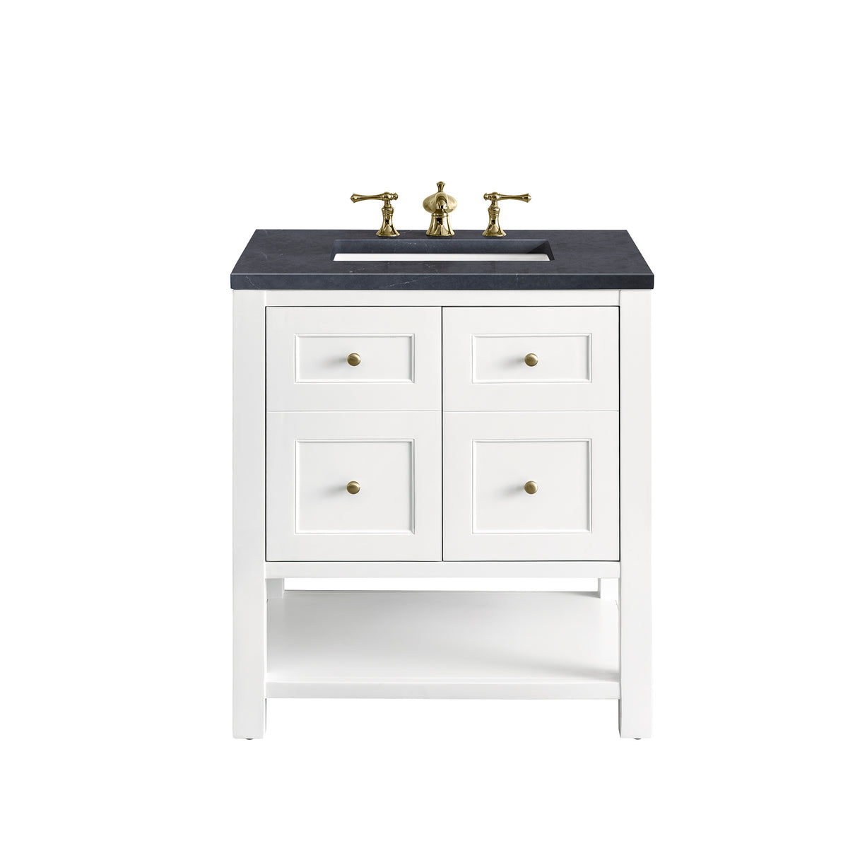 Renovate for Less Atlanta Breckenridge 30" Single Vanity, Bright White w/ 3 CM Charcoal Soapstone Top