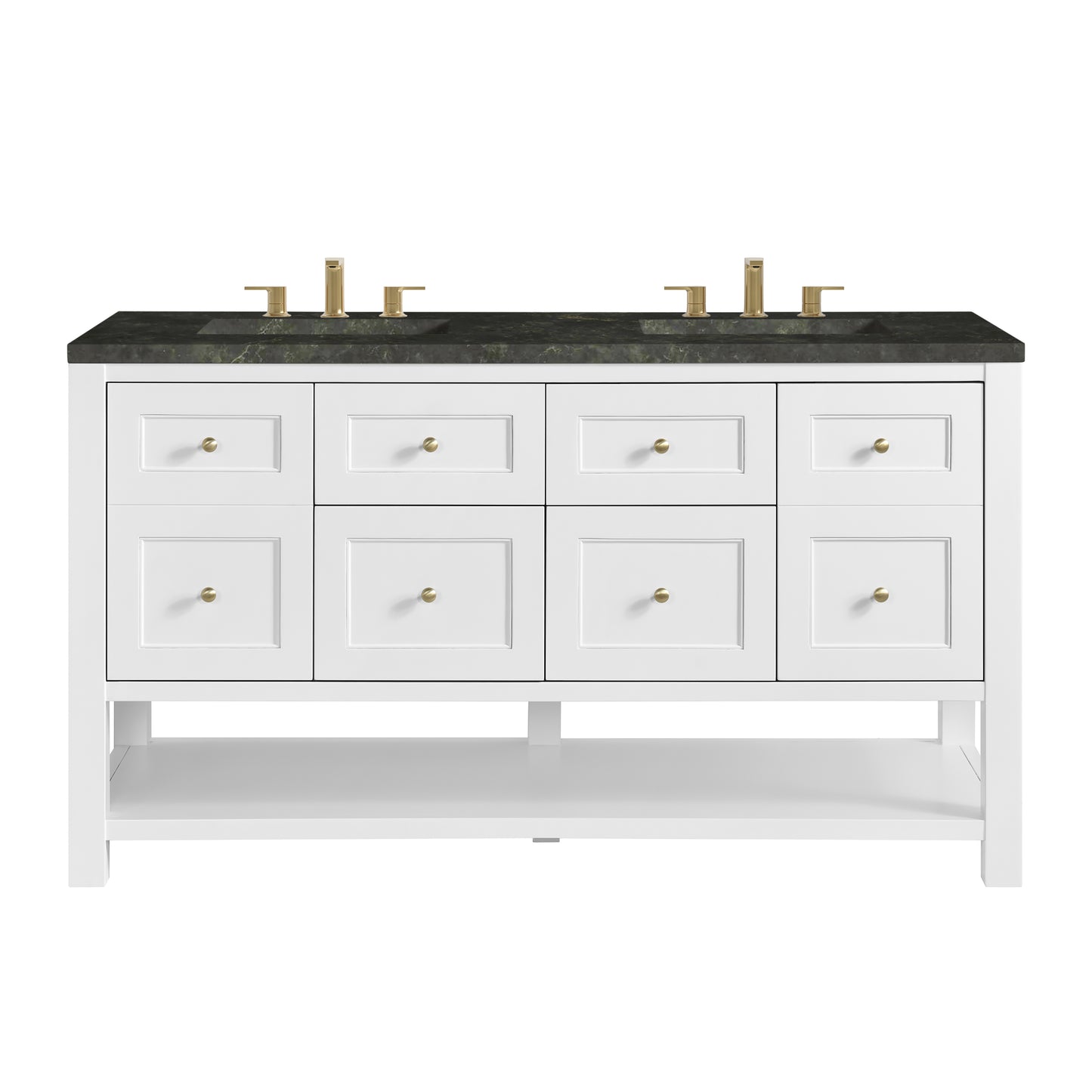 Renovate for Less Atlanta Breckenridge 60" Double Vanity, Bright White, w/ 3 CM Phantome Eclos Top