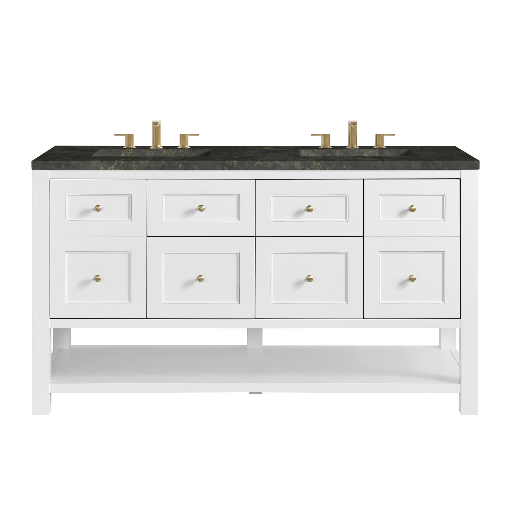 Renovate for Less Atlanta Breckenridge 60" Double Vanity, Bright White, w/ 3 CM Phantome Eclos Top