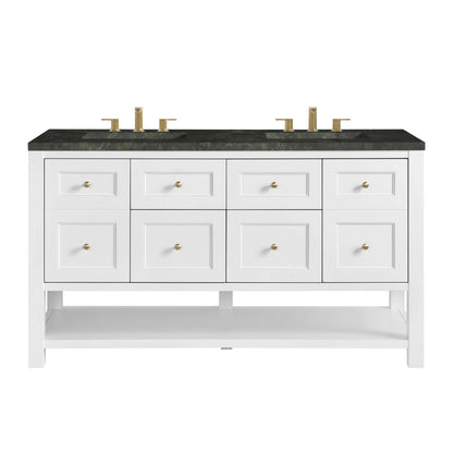 Breckenridge 60" Double Vanity, Bright White, w/ 3 CM Phantome Eclos Top