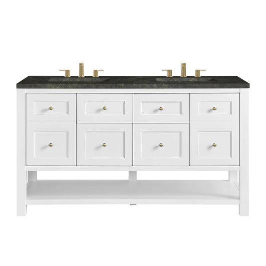 Breckenridge 60" Double Vanity, Bright White, w/ 3 CM Phantome Eclos Top