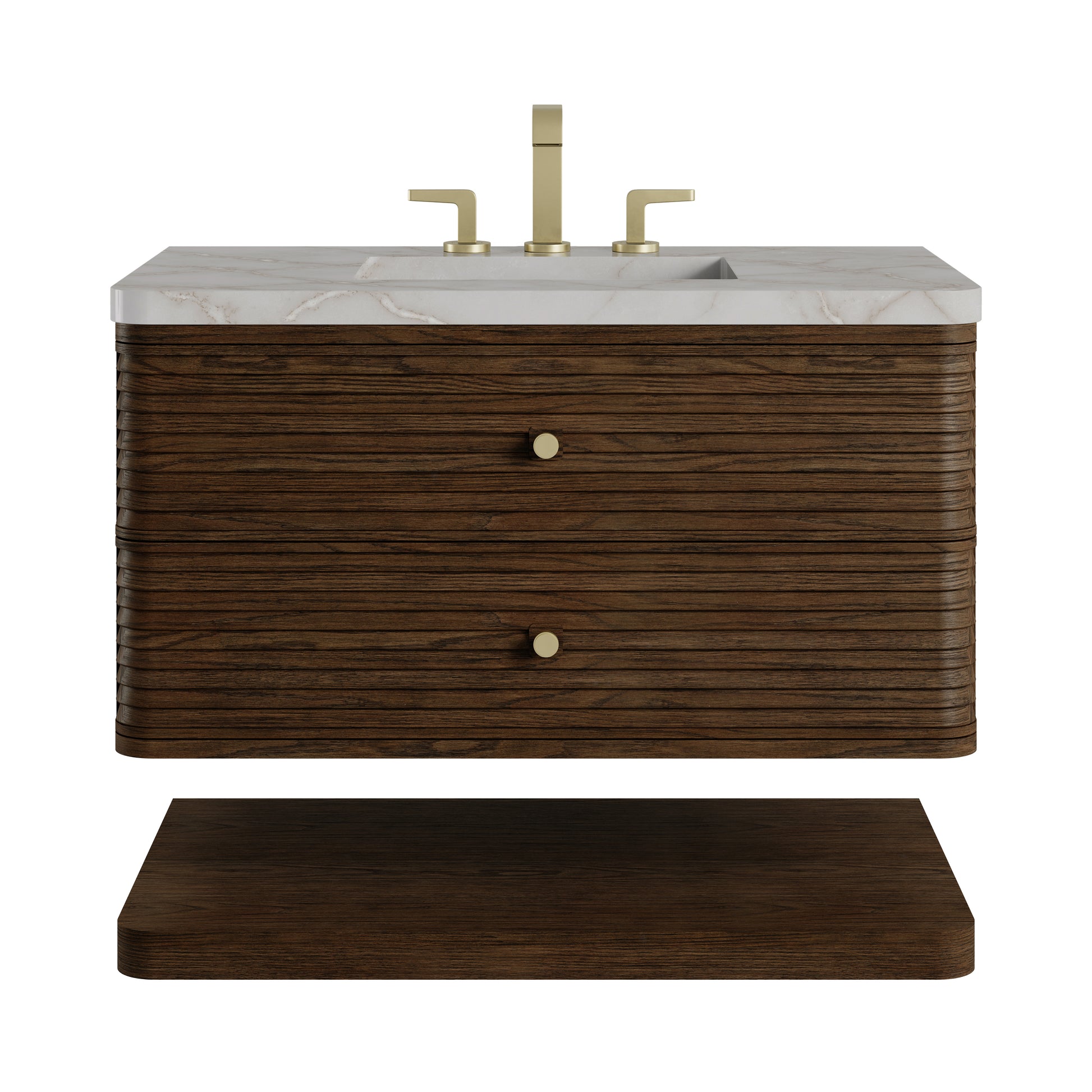 Renovate for Less Atlanta Allamari 36" Single Vanity, Sable w/ 3 CM Victorian Silver Silestone Top