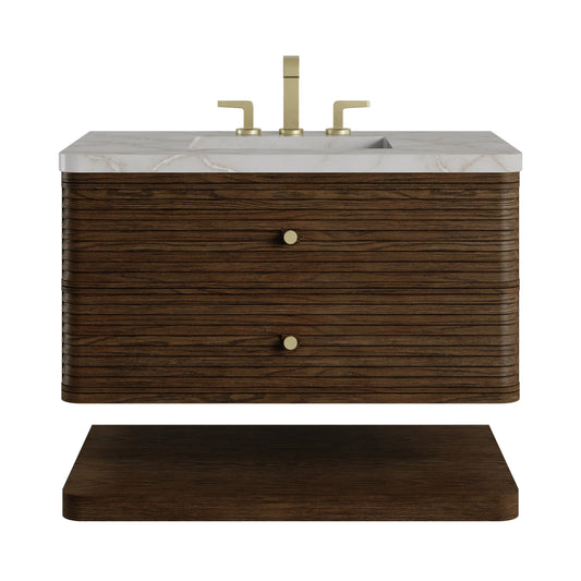 Allamari 36" Single Vanity, Sable w/ 3 CM Victorian Silver Silestone Top
