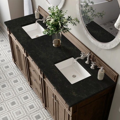 Renovate for Less Atlanta Bristol 72" Double Vanity, Whitewashed Walnut, w/ 3 CM Phantome Eclos Top