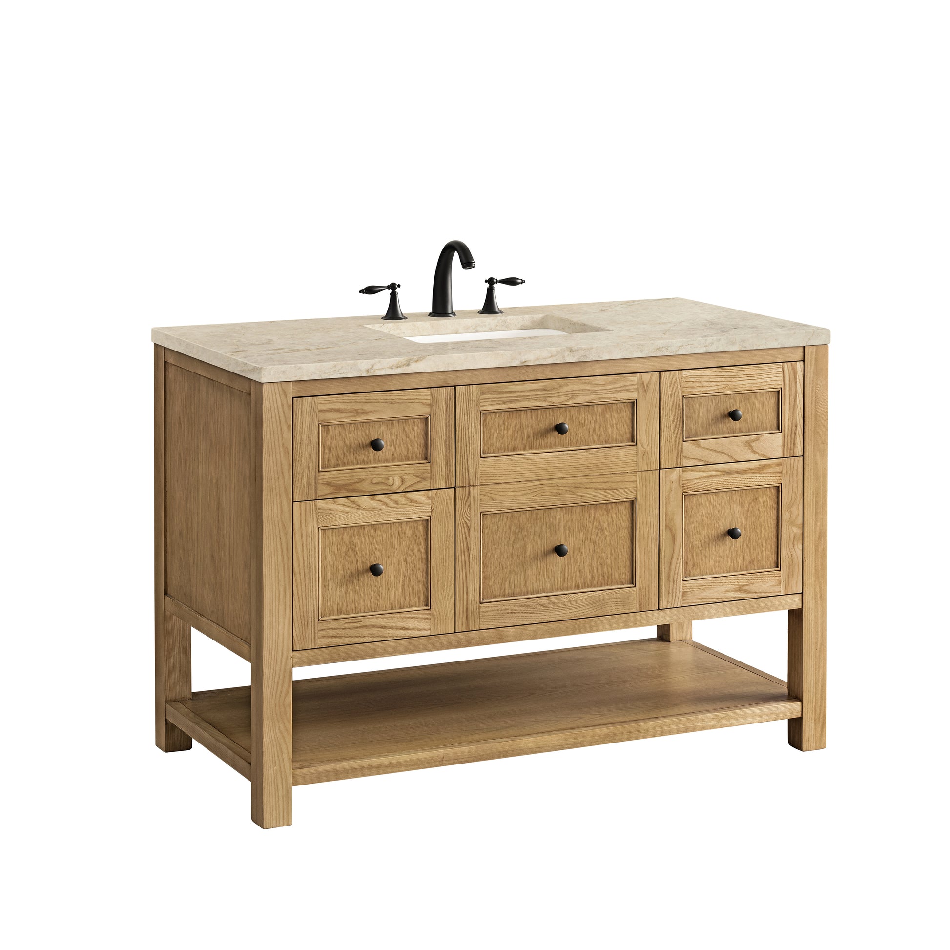 Renovate for Less Atlanta Breckenridge 48" Single Vanity, Light Natural Oak, w/ 3 CM Tajnar Eclos Top
