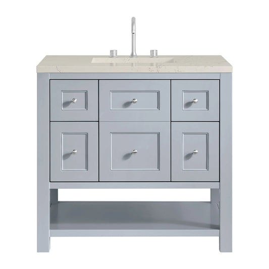 Breckenridge 36" Single Vanity, Serenity Blue, w/ 3 CM Siberian Silestone Top