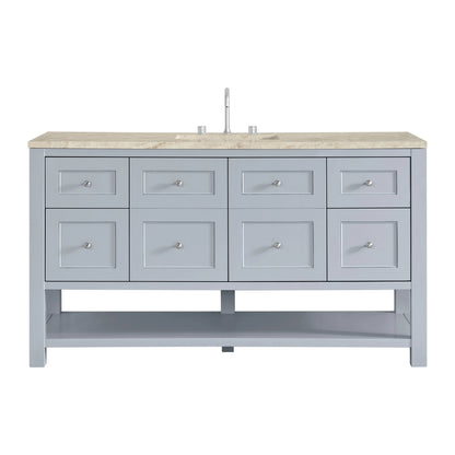 Breckenridge 60" Single Vanity, Serenity Blue, w/ 3 CM Tajnar Eclos Top