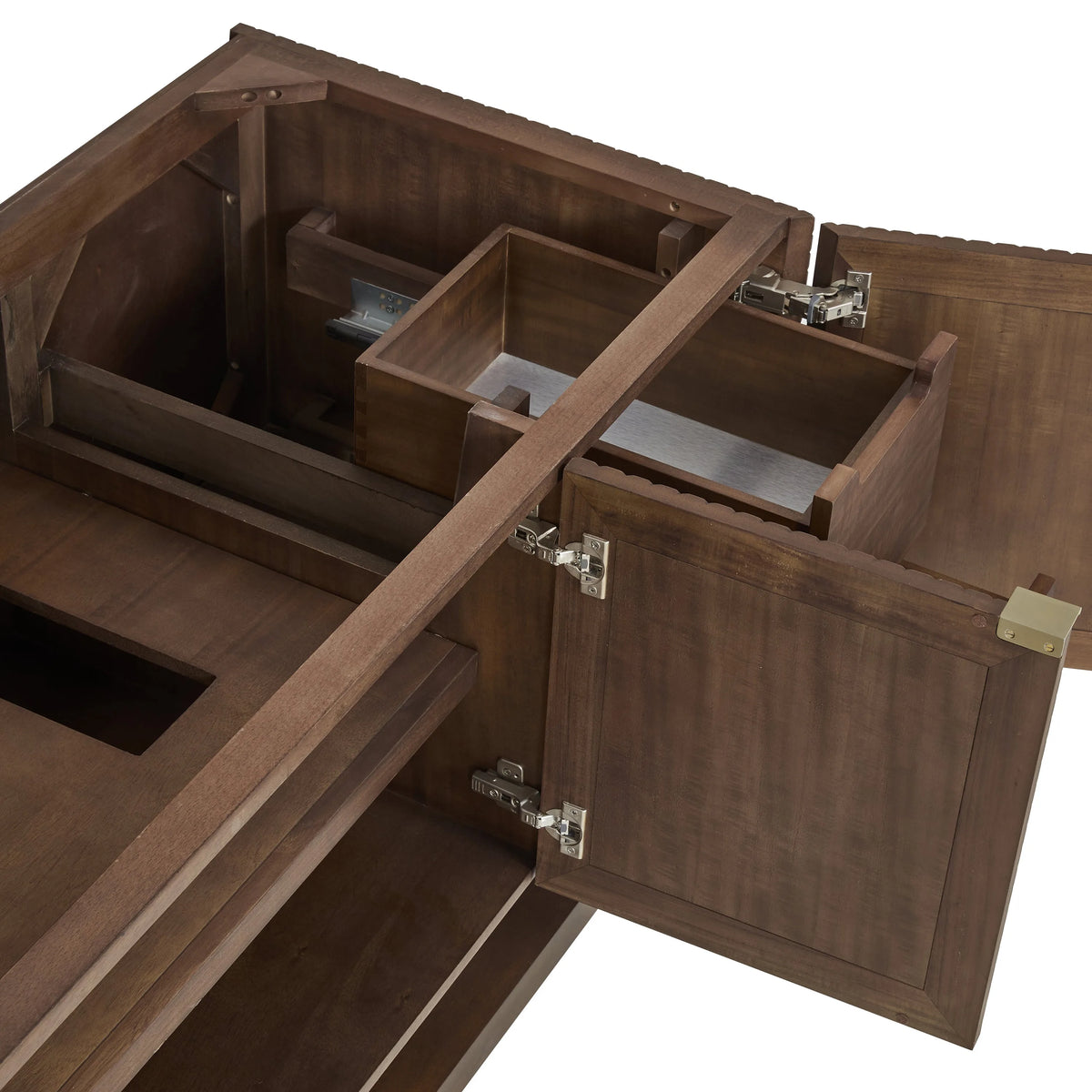 Marcello 48" Single Vanity, Chestnut w/ 3 CM Victorian Silver Silestone Top