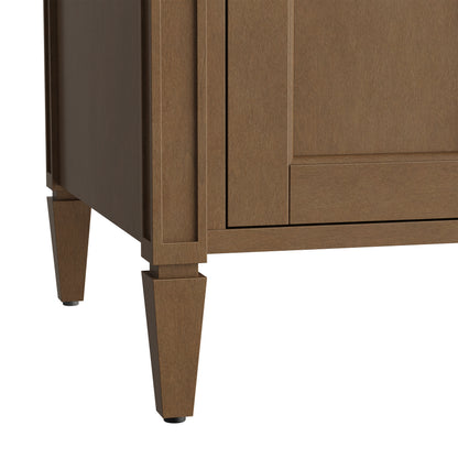 Renovate for Less Atlanta Brittany 72" Double Vanity, Pecan w/ 3 CM Charcoal Soapstone Silestone Top