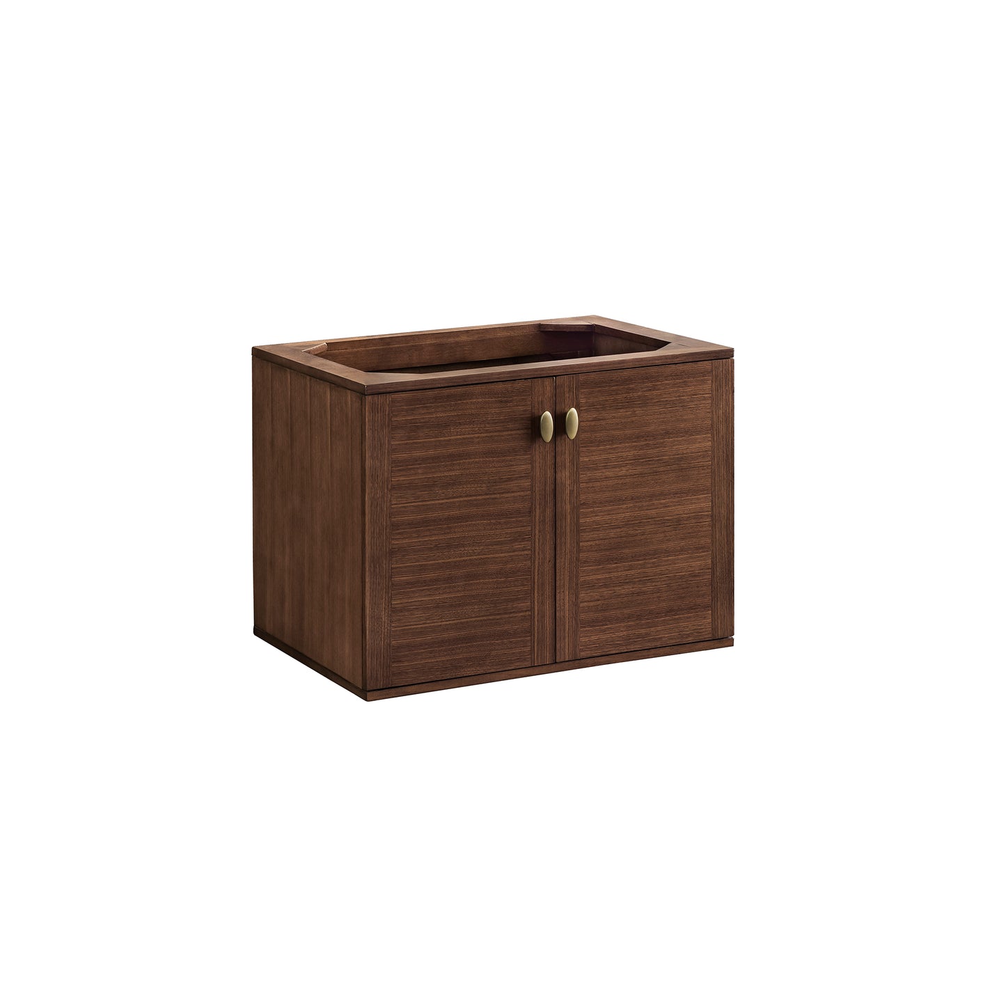 Renovate for Less Atlanta Amberly 30" Single Vanity, Mid-Century Walnut w/ 3 CM Parisien Bleu Top
