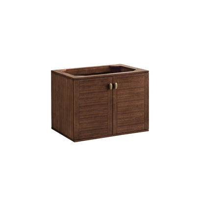 Renovate for Less Atlanta Amberly 30" Single Vanity, Mid-Century Walnut w/ 3 CM Eternal Jasmine Pearl Top