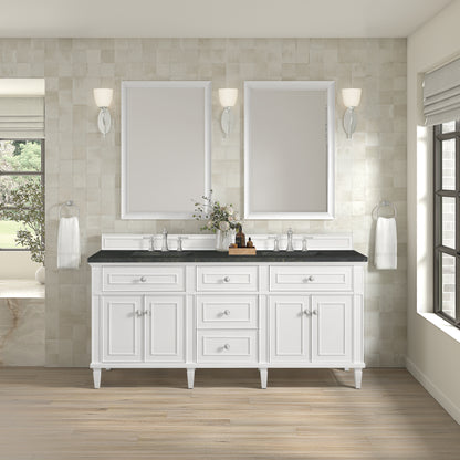Renovate for Less Atlanta Lorelai 72" Double Vanity, Bright White, w/ 3 CM Phantome Eclos Top