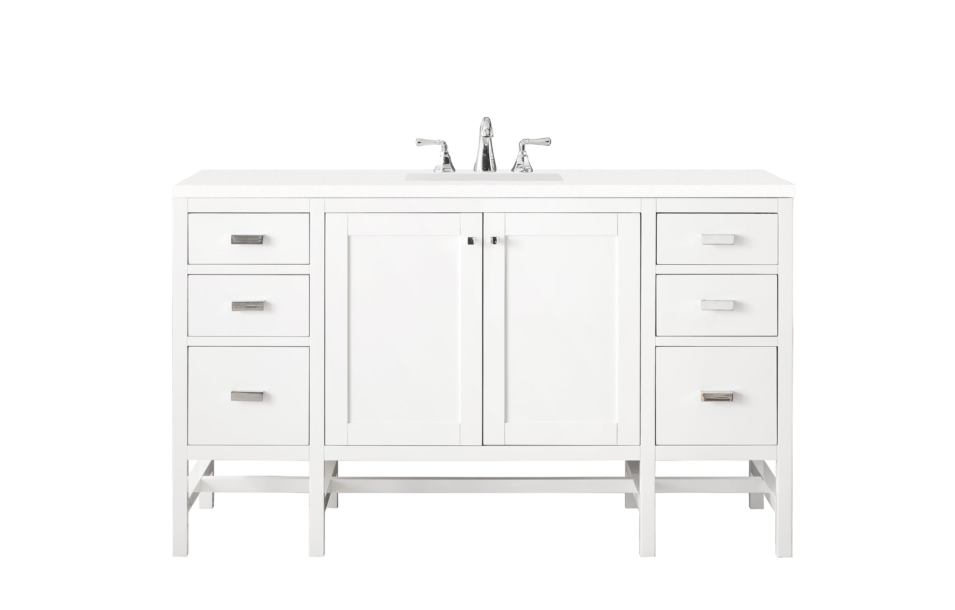 Renovate for Less Atlanta Addison 60" Single Vanity, Glossy White w/ 3 CM White Zeus Silestone Top