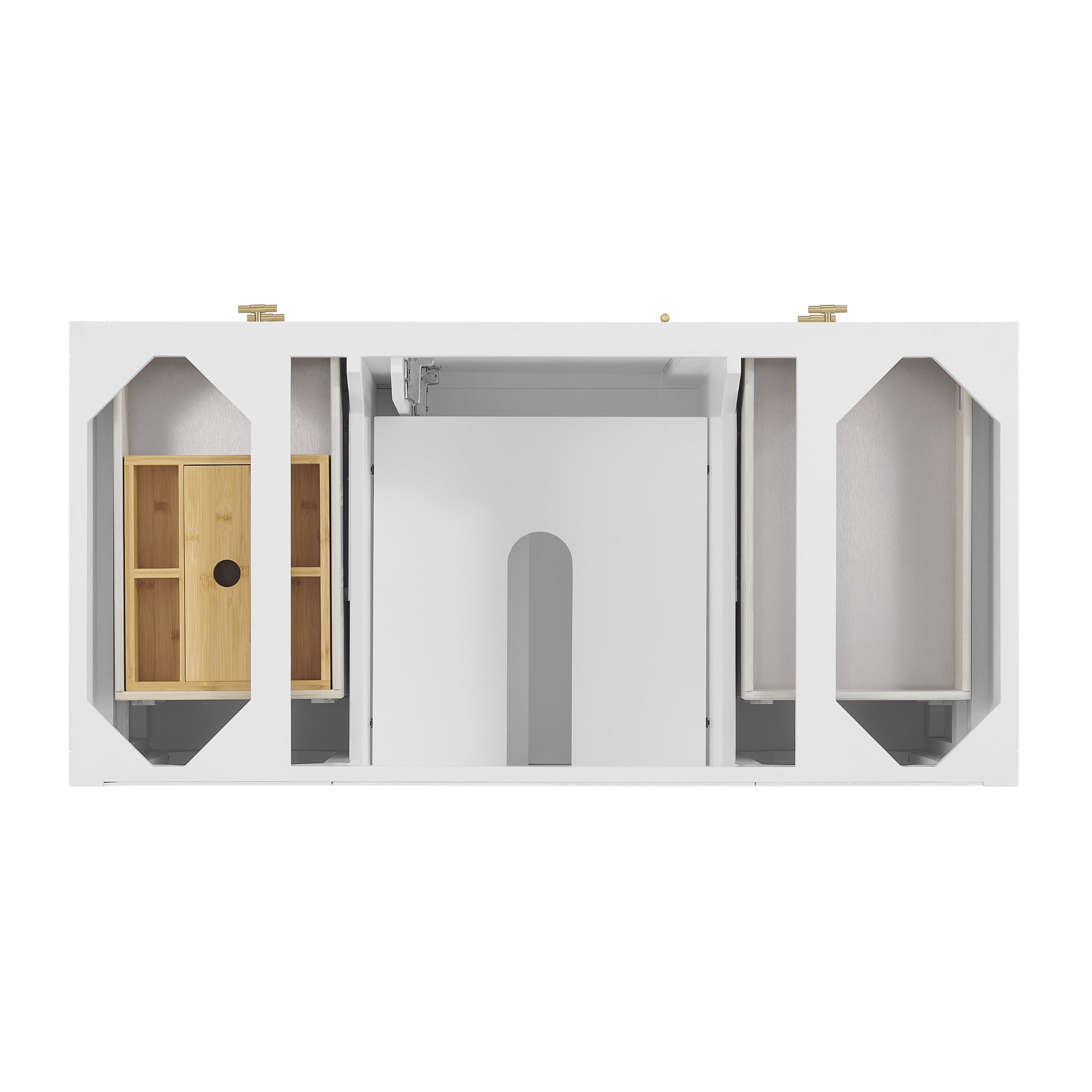 Renovate for Less Atlanta Myrrin 48" Single Vanity, Bright White, w/ 3 CM Siberian Silestone Top