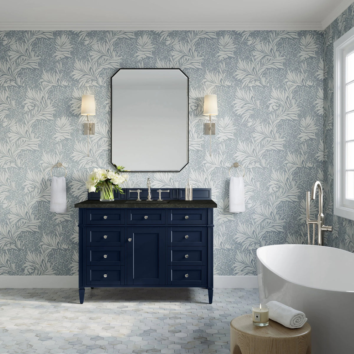 Brittany 48" Single Vanity, Victory Blue, w/ 3 CM Phantome Eclos Top
