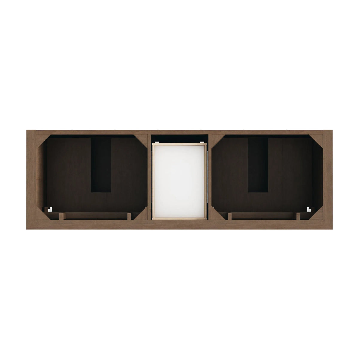 Brookfield 72" Double Vanity, Pecan w/ 3 CM Eternal Jasmine Pearl Silestone Top