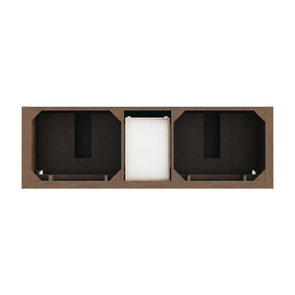 Renovate for Less Atlanta Brookfield 72" Double Vanity, Pecan, w/ 3 CM Charcoal Soapstone Silestone Top
