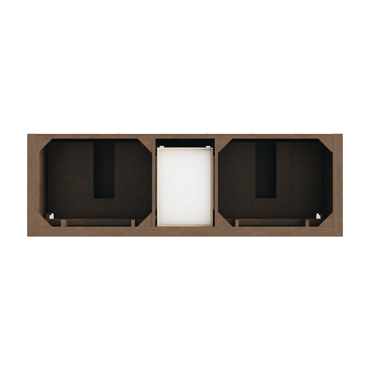 Brookfield 72" Double Vanity, Pecan w/ 3 CM Victorian Silver  Silestone Top w/ FreePower Wireless Charger