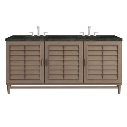 Renovate for Less Atlanta Portland 72" Double Vanity, Whitewashed Walnut, w/ 3 CM Phantome Eclos Top