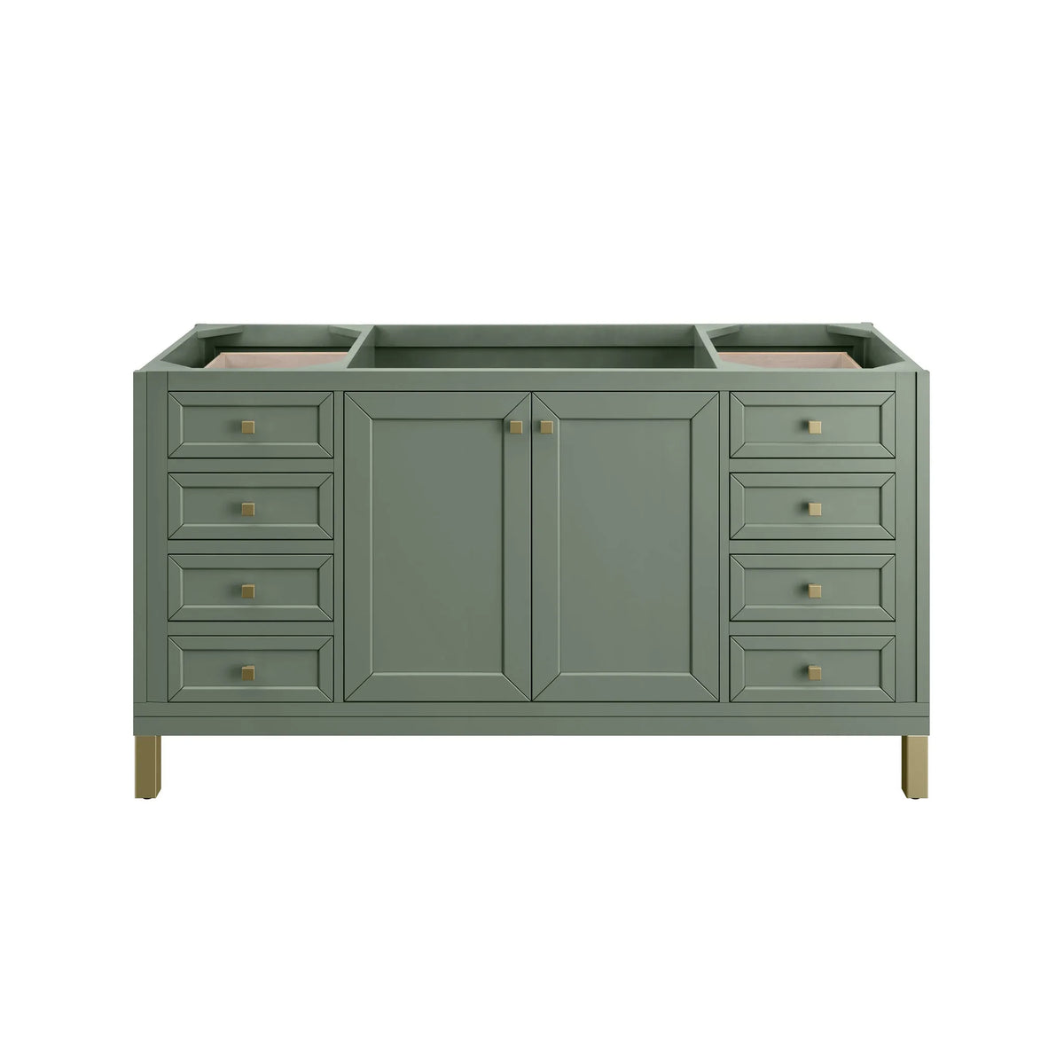Chicago 60" Single Vanity, Smokey Celadon, w/ 3 CM Eternal Jasmine Pearl Silestone® Top