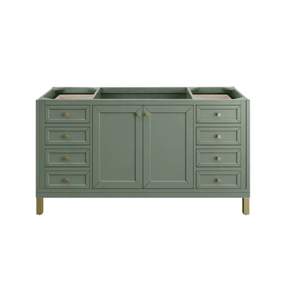 Chicago 60" Single Vanity, Smokey Celadon, w/ 3 CM Eternal Jasmine Pearl Silestone® Top