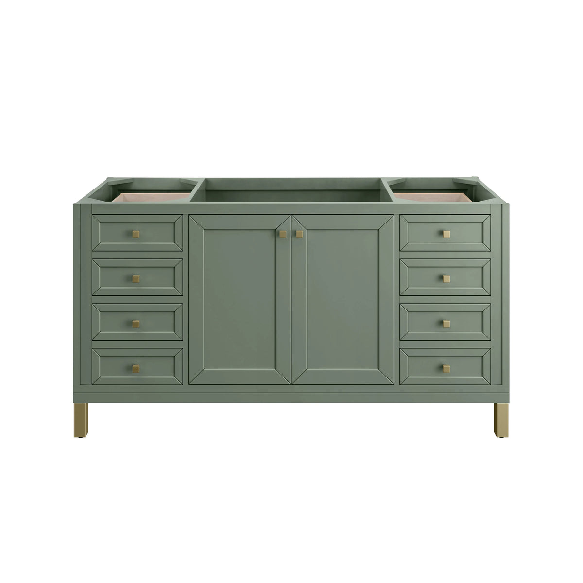 Chicago 60" Single Vanity, Smokey Celadon, w/ 3 CM Charcoal Soapstone Silestone® Top