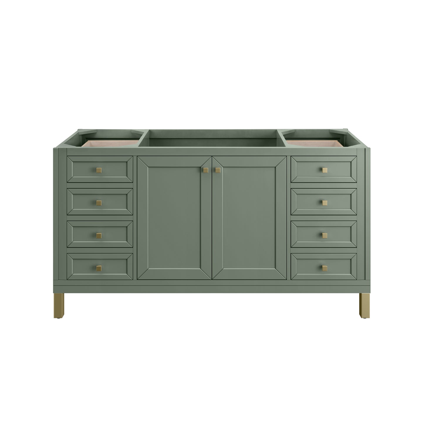 Renovate for Less Atlanta Chicago 60" Single Vanity, Smokey Celadon, w/ 3 CM Charcoal Soapstone Silestone® Top