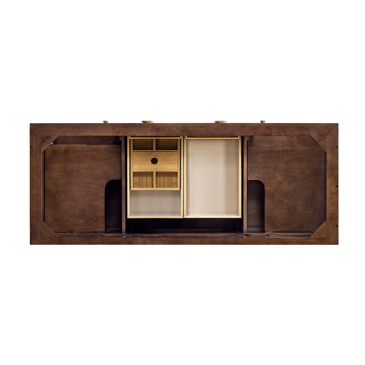 Amberly 60" Double Vanity Cabinet, Mid-Century Walnut