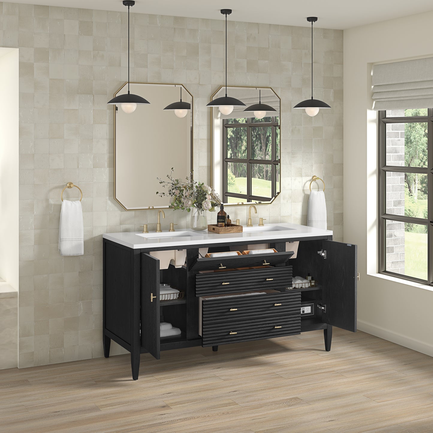 Renovate for Less Atlanta Myrrin 60" Double Vanity, Carbon Oak