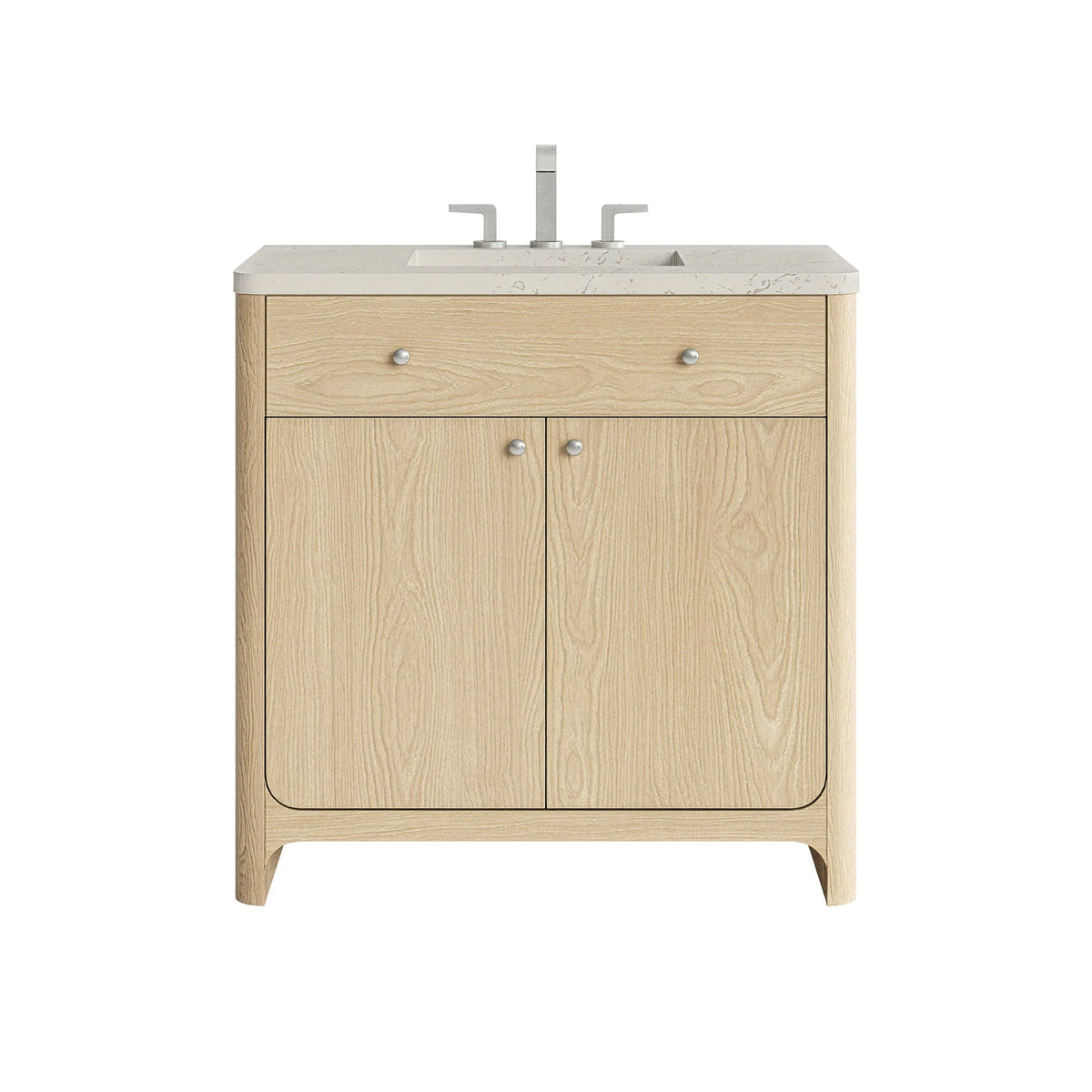 Gracyn 36" Single Vanity, Coastal Driftwood, w/ 3 CM Siberian Silestone Widespread Top