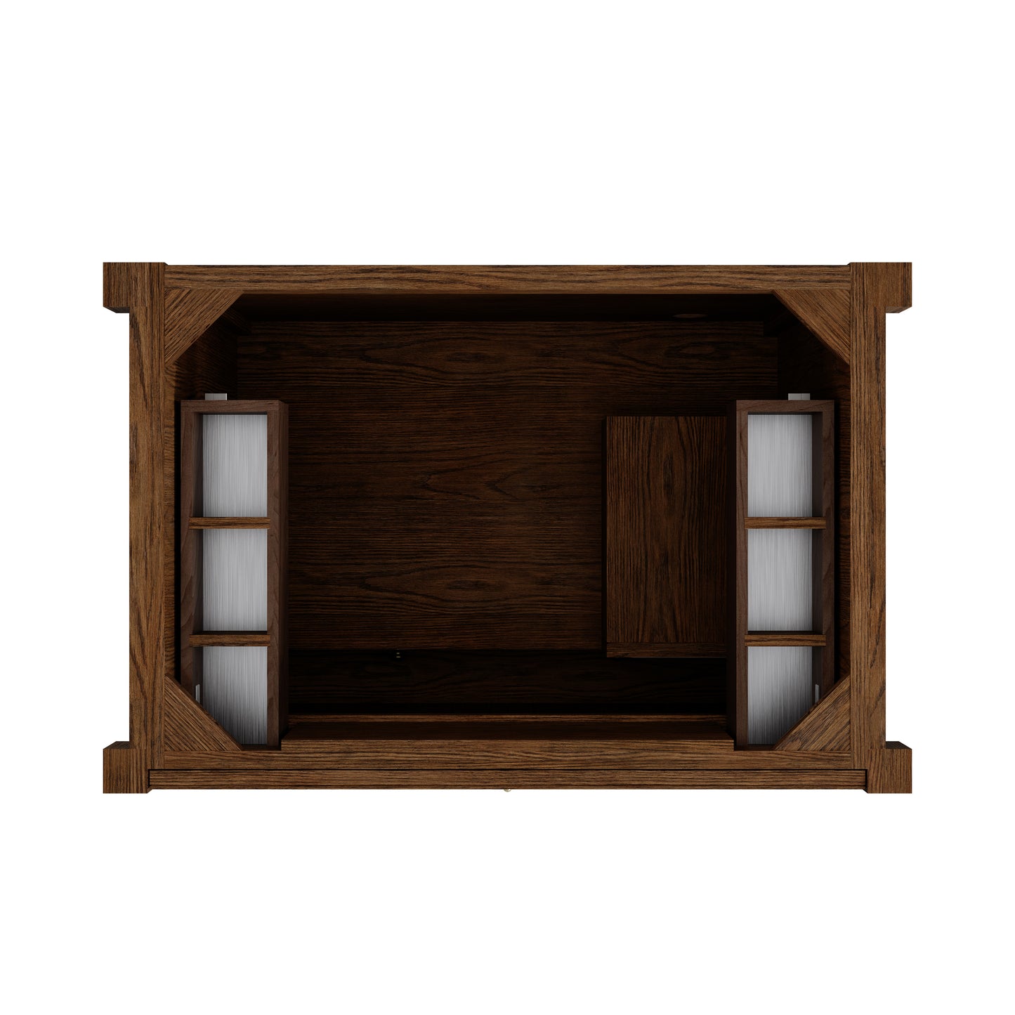 Renovate for Less Atlanta Kinnsden 36" Single Vanity, Sable Oak w/ 3 CM Siberian Silestone Top