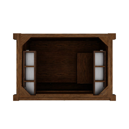 Kinnsden 36" Single Vanity, Sable Oak w/ 3 CM Siberian Silestone Top