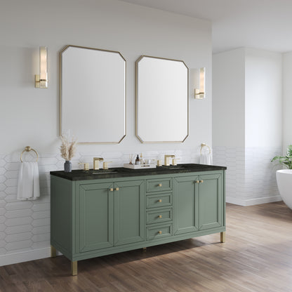 Renovate for Less Atlanta Chicago 72" Double Vanity, Smokey Celadon, w/ 3 CM Phantome Eclos Top