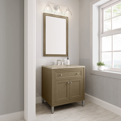Renovate for Less Atlanta Chicago 30" Single Vanity, Walnut Whisper, w/ 3 CM Tajnar Eclos Top