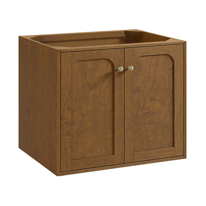 Laurent 30" Single Vanity, Honey Oak w/ Single Hole 3 CM White Zeus Silestone Top and Matching Backsplash