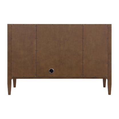 Renovate for Less Atlanta Myrrin 48" Single Vanity, Mid Century Walnut w/ 3 CM Victorian Silver Silestone Top w/FreePower Wireless Charger