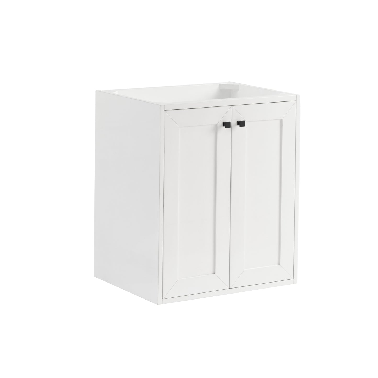 Renovate for Less Atlanta Chianti 24" Single Cabinet, Glossy White, Matte Black