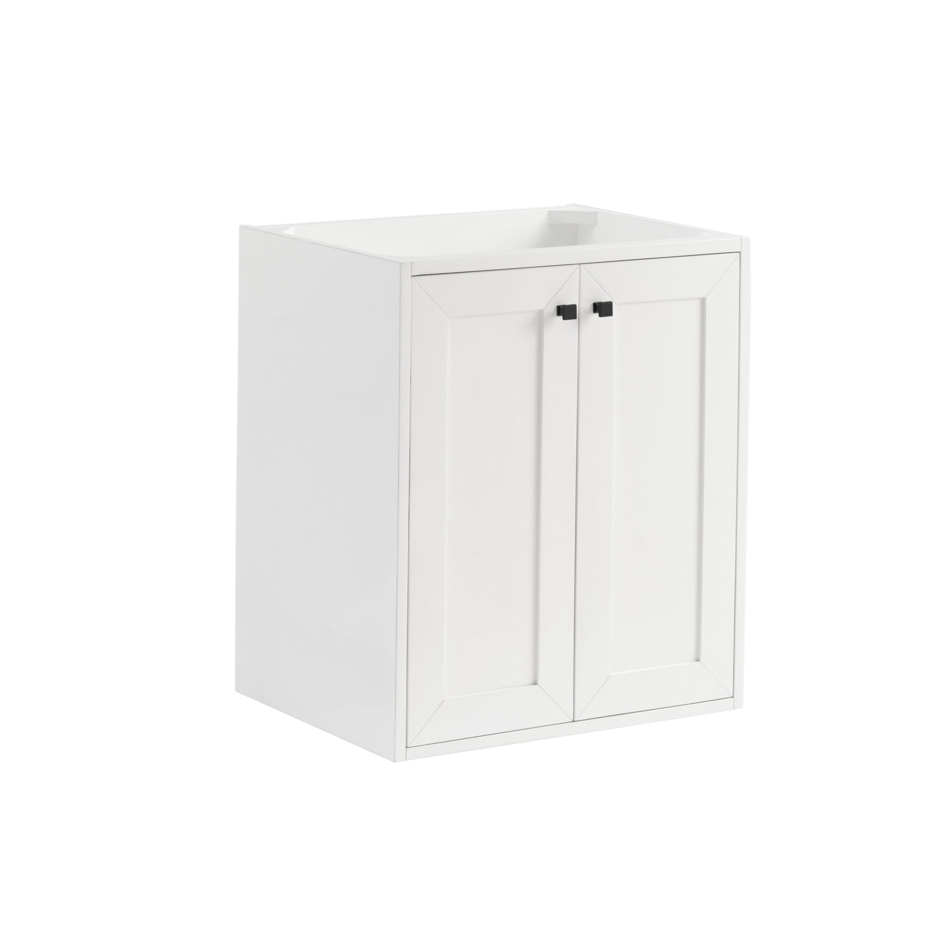 Renovate for Less Atlanta Chianti 24" Single Cabinet, Glossy White, Matte Black