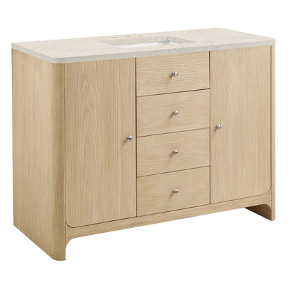 Gracyn 48" Single Vanity, Coastal Driftwood, w/ 3 CM Siberian Silestone Top w/FreePower Wireless Charger