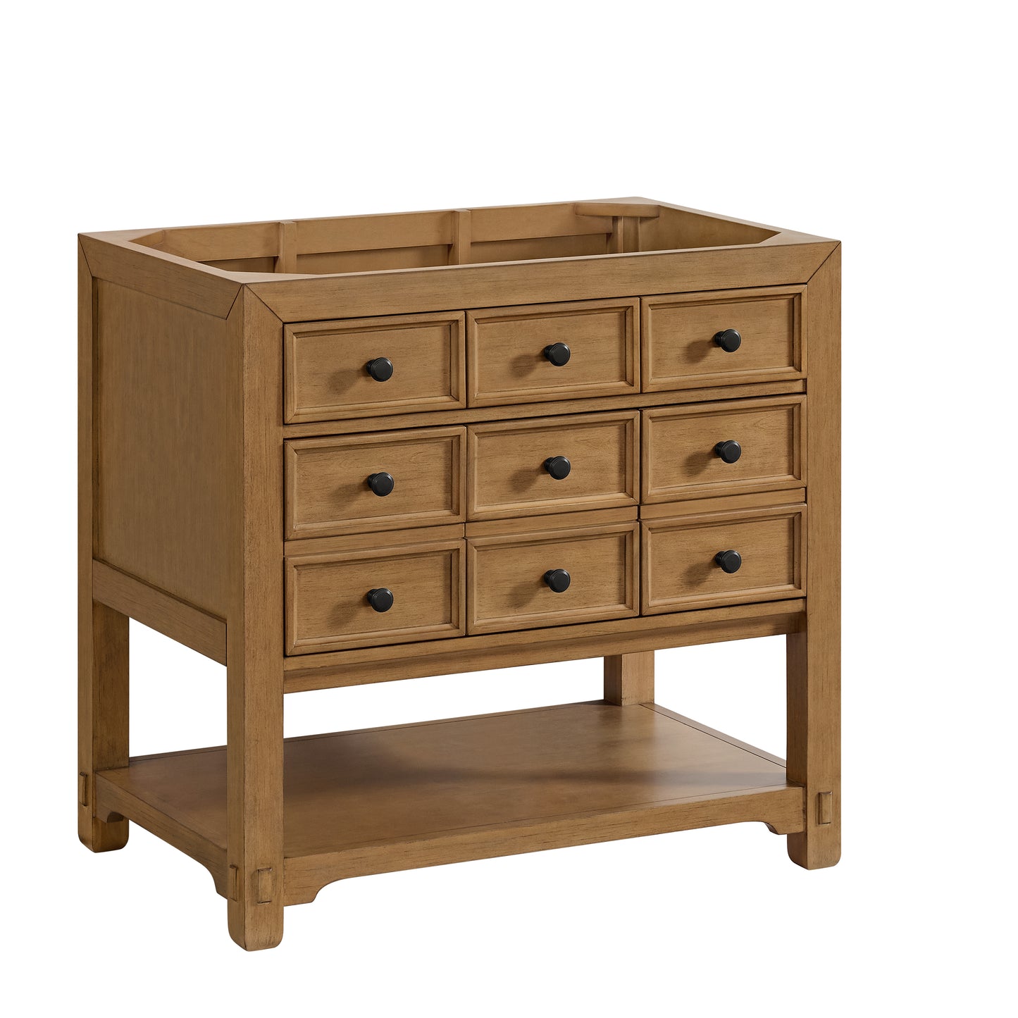 Renovate for Less Atlanta Malibu 36" Single Vanity, Amber Birch w/ 3 CM Ethereal Noctis Top