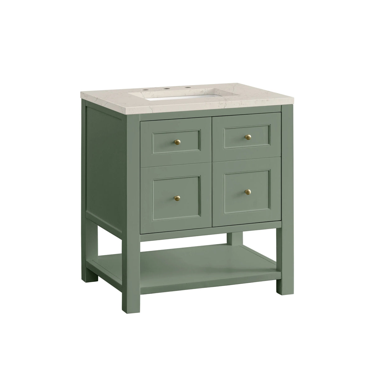 Breckenridge 30" Single Vanity, Smokey Celadon, w/ 3 CM Siberian Silestone Top