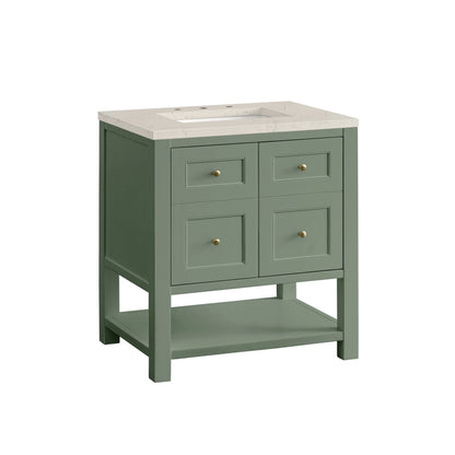 Breckenridge 30" Single Vanity, Smokey Celadon, w/ 3 CM Siberian Silestone Top