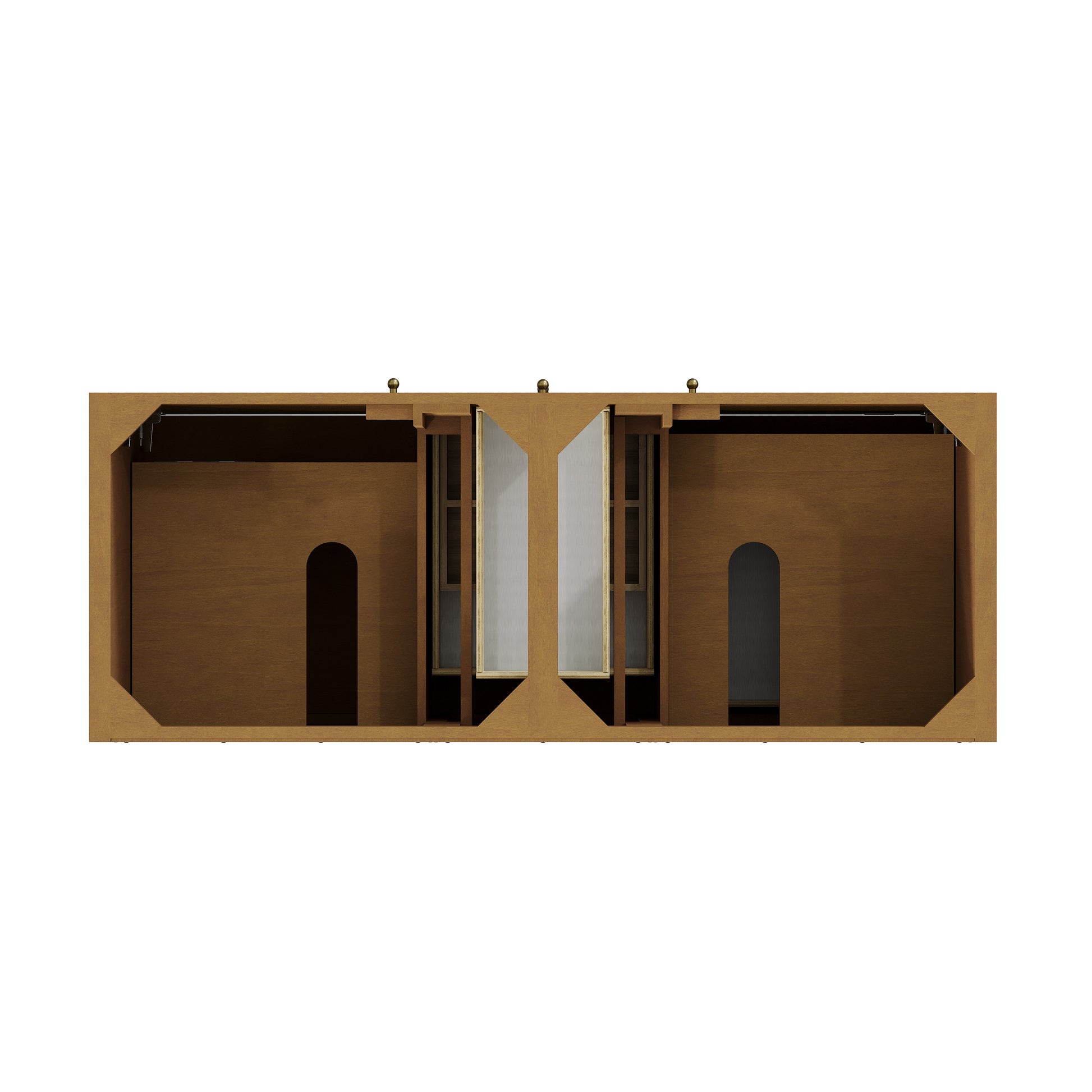 Renovate for Less Atlanta Hudson 60" Double Vanity, Honey Oak w/ 3 CM Siberian Silestone Top w/FreePower Wireless Charger