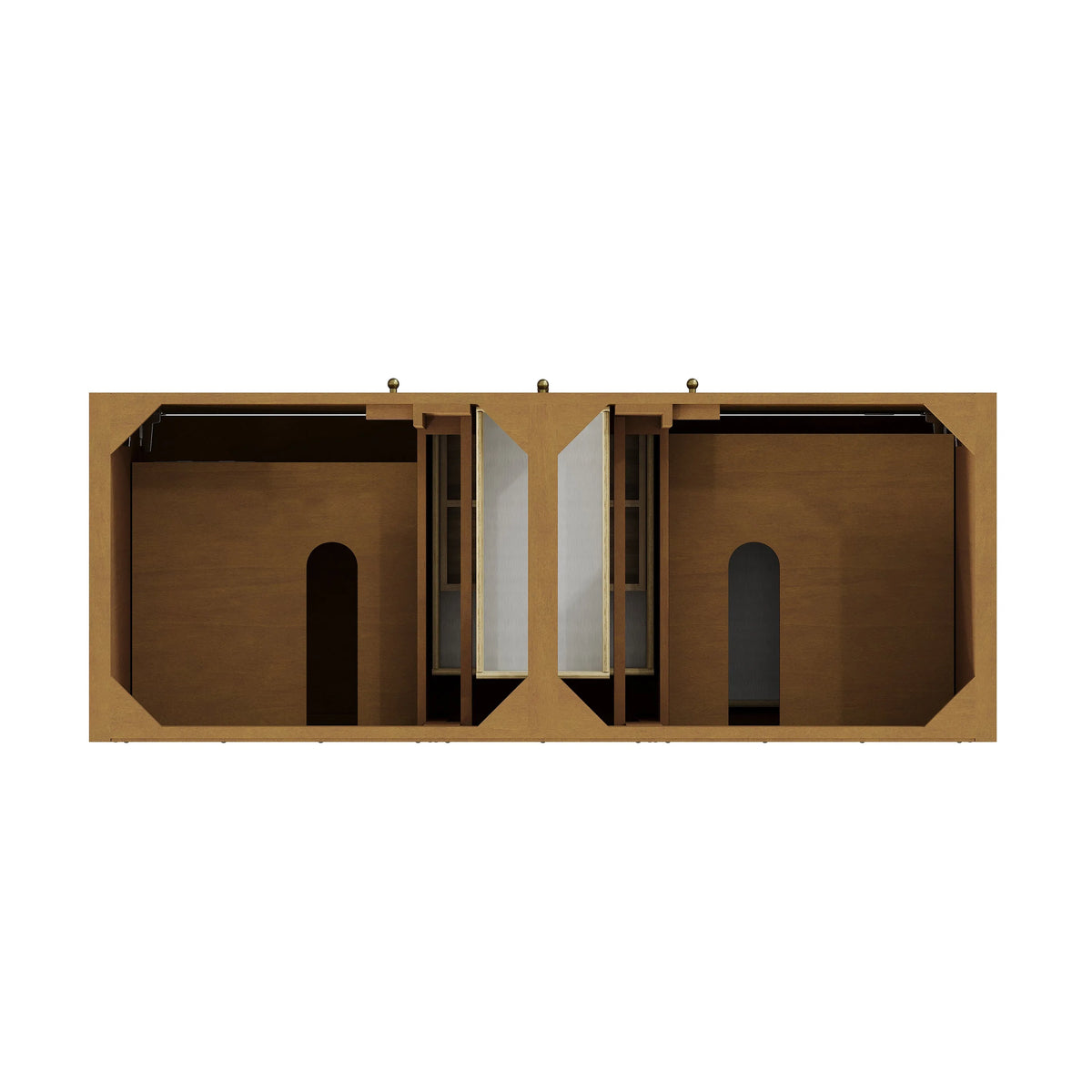 Hudson 60" Double Vanity, Honey Oak w/ 3 CM Carrara Marble Top