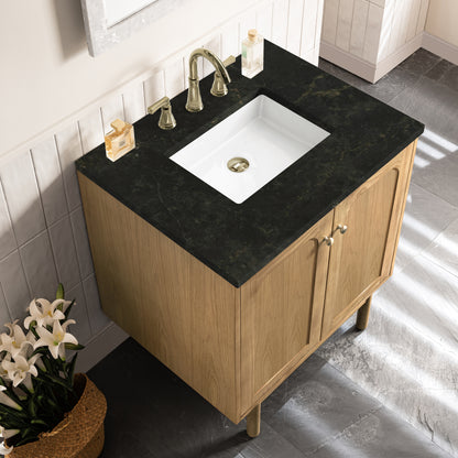 Renovate for Less Atlanta Laurent 30" Single Vanity, Light Natural Oak, w/ 3 CM Phantome Eclos Top